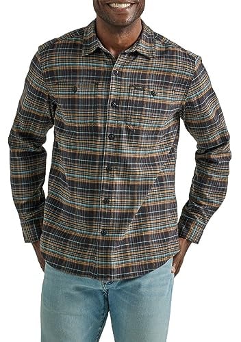 Lee Herren Extreme Motion Flannel Working West Shirt Hemd mit Button-Down-Kragen