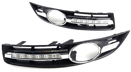 BAKUGO 2 Stück Auto Tagfahrlicht Nebelscheinwerfer Blinklicht Für VW Magotan Passat B6 2007 2008 2009 2010 2011,White Yellow