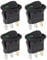 LYEAA 4-teiliger beleuchteter Wippschalter, wasserdicht, DC 12 V, 20 A, runder Wipp-Kippschalter, 3-polig, SPST, EIN/AUS-Schalter mit LED-Licht for Auto, Auto, Boot, LKW (grün)