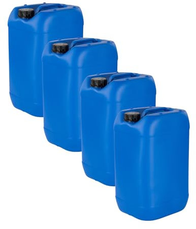 kanister-vertrieb® Lot de 4 bidons à eau en plastique Bleu DIN61 25 l