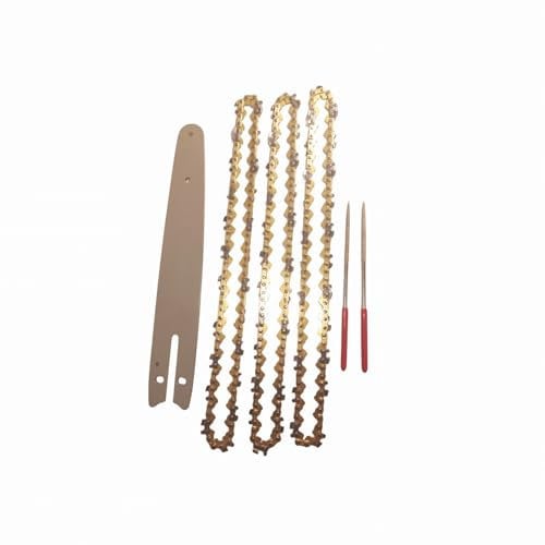 EdvenA 6pcs 8 Inch Chainsaw Guide Bar and Saw Chain Set 47 Drive Link Electric Saw 1/4inch for Brushless Electric Saw Wood Cutter Spare Chain with File