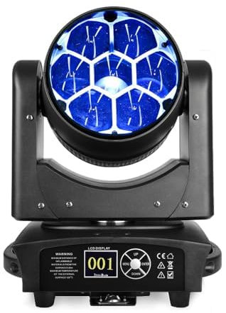 BETOPPER Moving Head Light 7x40W RGBW Beam/Wash/Zoom/CTO Effect Bee Eye LED Stage Lighting Spot Lights with Sound Activated for DJs, Bars, (1 Pack)