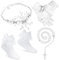 SATINIOR 4er Set Erstkommunion Geschenke für Mädchen Perlen Blumenkranz Stirnband Weiße Handschuhe Rosenkranz Perlen Halskette Knöchellange Spitzen Schleife Socken für Katholisches Heiliges Gebet