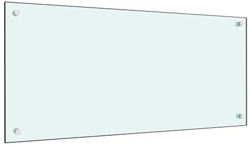 AUVYI Küchenrückwand aus Hartglas 90x40 cm Weiß Spritzschutz Glas Herd Spritzschutz Glas Spritzschutz Küche Glas Spritzschutz Hinter Herd Küchen Wandschutz Glasplatte Küche
