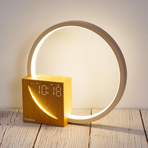blonbar Nachttischlampe mit USB-Ladefunktion, Touch Control Dimmbar Lichtwecker Wake Up Light Einschlafhilfe Babys und Erwachsene, 3 Stufige Helligkeit Nachttischlampe für Schlafzimmer Wohnzimmer
