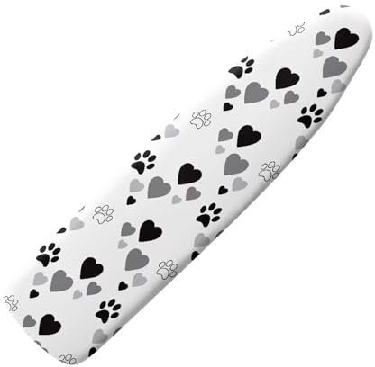 HOWILATH Love Dog Paws Ironing Board Cover 145 x 45cm Anti Slip Iron Board Covers Heat and Stain Resistant Ironing Covers, Easy Installation-2XL