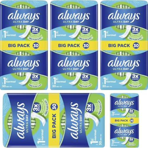 Ultra Day Binde Normal Gr.1 Pads Damenbinden 30 STÜCK x 5 Packungen