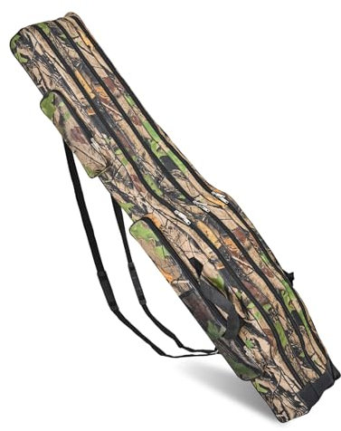 MEYAGOT Sacca Canna Da Pesca, 3 Strati 150cm Portatile Custodia, Borsa Per Attrezzatura Da Pesca