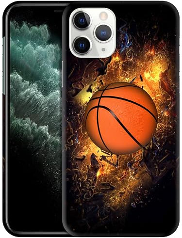 GlamCase for iPhone 11 Pro, iPhone 11 Pro Case - Basketball On Fire Design Printed Slim Fit Cute Plastic Hard Snap on Protective Designer Back Phone Case/Cover for iPhone 11 Pro Multicolor