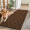 Biscpro Teppich Läufer,60x180cm Waschbarer rutschfest Schmutzfangmatte Teppich Läufer für Eingangsbereich Wohnzimmer,Flur,Büro,Schlafzimmer,Küchen-Braun