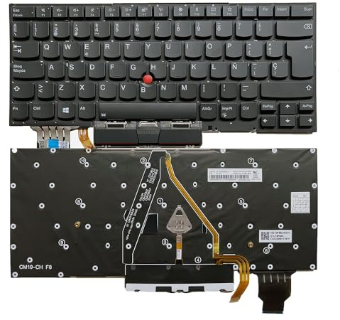 XINDIKBHUB Teclado de portátil para Notebook Lenovo ThinkPad X1 Carbon 7th Gen 2019 20QD 20QE 20R1 20R2 con Puntero y retroiluminación Diseño en español