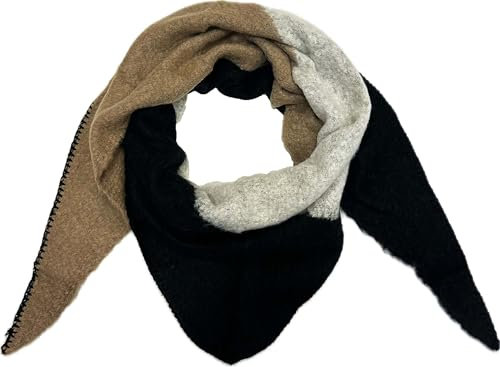 J26 XXL Dreiecksschal Winter Unisex Dreieck Strickschal Schal Wolle Stola Fashion (Khaki)