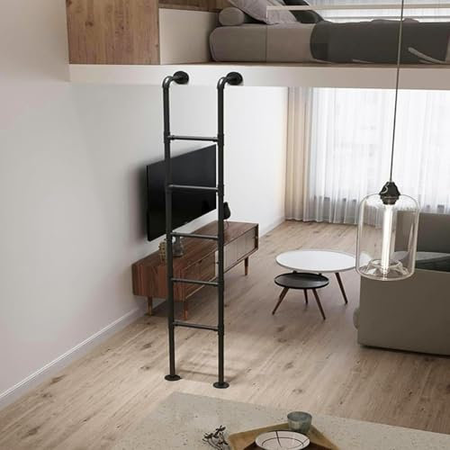 Scala di fuga in acciaio resistente per finestre e pozzi per cantina, mansarda, mansarda, fuga antincendio, scala per uscita di emergenza, 3,3 3 m (230 cm) Scala a pioli montata a pavimento per una