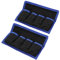 PATIKIL Camera Battery Pouch Cases, 4 Pocket Nylon DSLR Battery Case Holder Storage Bag for AAA Battery and LP-E6 LP-E8 NP-FW50 EN-EL14 EN-EL15 Battery (Blue)
