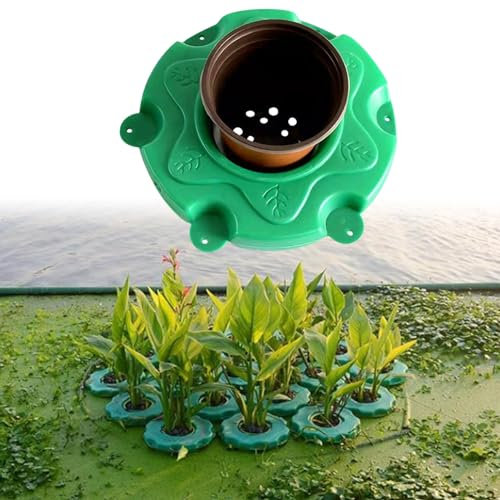 Schwimmender Pflanzkorb für Teiche, schwimmende Aquaponik-Garteninsel, Pflanztopf-Set für Teiche im Freien, Pflanzeninsel für Fischteiche/Landschaften/Aquarien (Farbe: Pflanzgefäß B, Größe: 10 Stück