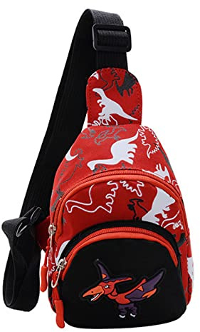 Brusttasche für Dino-Umhängetasche, Umhängetasche für Kleinkinder, Schulbedarf, rot, Se référer au descriptif, Siehe Beschreibung
