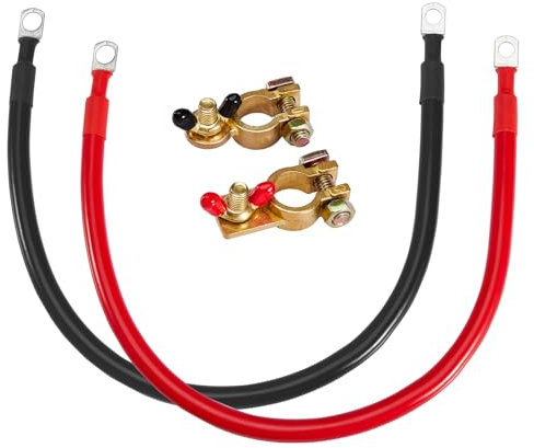 CarBole Câbles de Batterie 25mm² 3AWG 12v/24v,50cm,Câble Onduleur de Batterie avec Borne en Cuivre Étamé,Cuivre Pur,Convient pour Voiture,Camion,Solaire,Bateau, Moto,2 Pièces