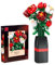Fuleying Rosen Bausteine Bausatz mit Vase, 761 PCS Blumen Klemmbausteine Set, Künstliche Blumen für Zuhause Büro Dekoration, Botanische Sammlung inspiriert Bauspaß für Sie, Frauen