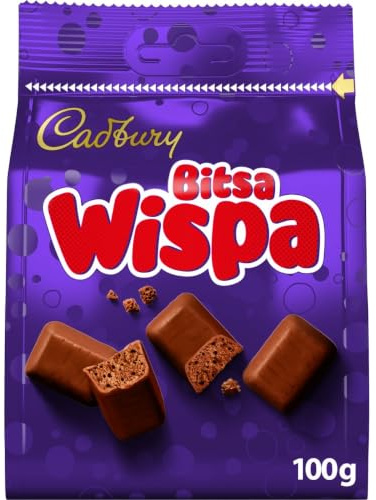 Cadbury Milk Chocolate Wispa Bitsa Sharing Bag, 100 g (Pack of 1) | Bite Size Treats, For Sharing, Indulgent Milk Chocolate, Smooth & Creamy, For Snacking Anytime
