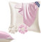 Seiwohl Satin Kissenbezug 40x40 2er Set, Weich wie Seidenkissenbezug Silk Pillowcase, Vegane Seide Kopfkissenbezug Kissenhülle Seidenkopfkissen für Haar und Haut mit Haargummis, Beige Rosa