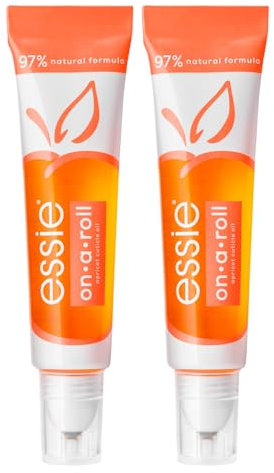 Essie Öl für Nagelhaut und Nägel On a Roll, feuchtigkeitsspendend, nährend, stärkend mit Aprikose mit praktischem Applikator, vegane Formel, schnelle Absorption – 2 Flaschen à 13,5 ml