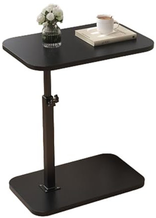 C Beistelltisch, höhenverstellbar, C-förmig, 360° drehbar, Couch-Beistelltisch, modern, klein, Kaffeebraun, C für Sofa, Bett, Badewanne (B 45 x 30 cm)