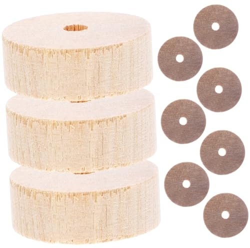 Veemoon 10stücke Holzräder Miniatur Holz Handwerksräder Bastelmaterial Holz Spielzeug Auto Montage Räder Diy Zubehör