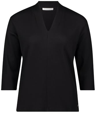 Betty & Co Damen Casual-Shirt mit V-Ausschnitt S, Schwarz