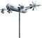 Flugzeug-Windrad Deko Outdoor – Edelstahl-Windmühle mit Lager-Technik, Rotiert Leise im Wind – Perfekt für Garten, Terrasse & Park (A)