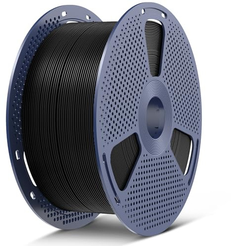 SUNLU große Spule 5KG PETG Filament, 3D-Drucker Filament PETG 1,75 mm, weniger Stretching gute Schicht Haftung hohe Zähigkeit, große Rolle Filament, 5kg Spule (11 lbs), schwarz