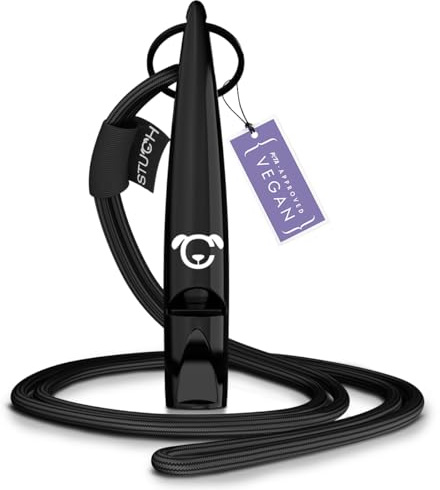 STUCH Hundepfeife Schwarz – Rückrufpfeife für Hundetraining mit 5900 Hz Frequenz, BPA-frei, mit Handschlaufe