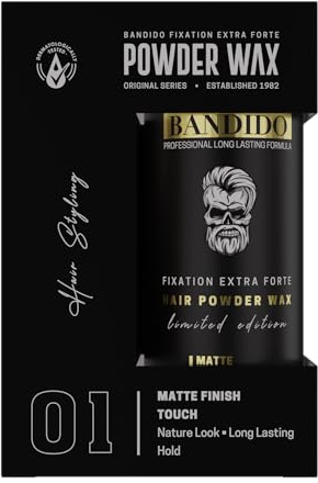 Bandido Hair Powder Wax 32 g, Volume Powder for Men and Women, Matte Styling Wax for Natural Look, Long-Lasting Hold & Texture, Fixation Extra Strong, Hair Styling without Shine