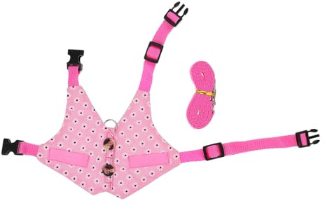 HOLIDYOYO Kaninchengeschirr mit Leine Hautfreundliches Material Bequemes Bunny Geschirr für Zwergkaninchen Einfach Anzulegen Süßes Hasenkostüm für Spaziergänge und Fotosessions