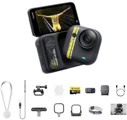Insta360 GO Ultra Tadej Pogačar Edition - Small 4K Vlogging Camera, Hands-Free, POV Cam, 1/1.28 Sensor, 53g Lightweight, 156° FOV, 200 Min Battery Life, Magnetic Wearable Action Camera for Cycling