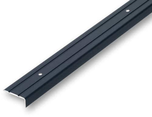(9,99EUR/m) 25 x 10 x 1000 mm Treppenwinkel schwarz gebohrt inkl. Montageset Treppenkantenprofil Treppenkante Kantenschutz