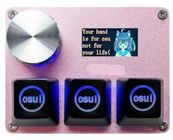 KyAPDmrxn Tastatur mit Knopf, kompatibel mit OSU Geometry Dash, Rapid Trigger Hall Switches, magnetische rosa Schalter, Bildschirmkopie, Einfügen (Pink OSU)