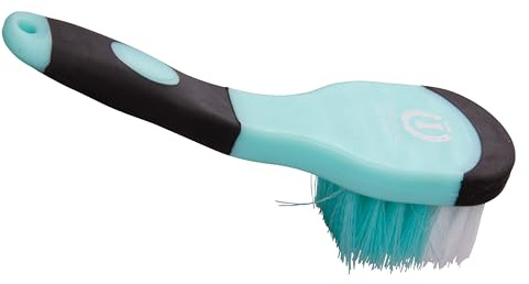 Imperial Riding Hufbürste IRH Grip, robuste Hufbürste mit effektiven Borsten, Bürste mit ergonomischem Griff für gründliche Hufreinigung, Aquamarin-Schwarz