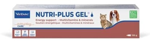 Virbac Nutri-Plus Gel | 120 g | Ergänzungsfuttermittel für Hunde und Katzen zur Nahrungsergänzung und Rekonvaleszenz | Appetitanregender, hoch konzentrierter Energieträger
