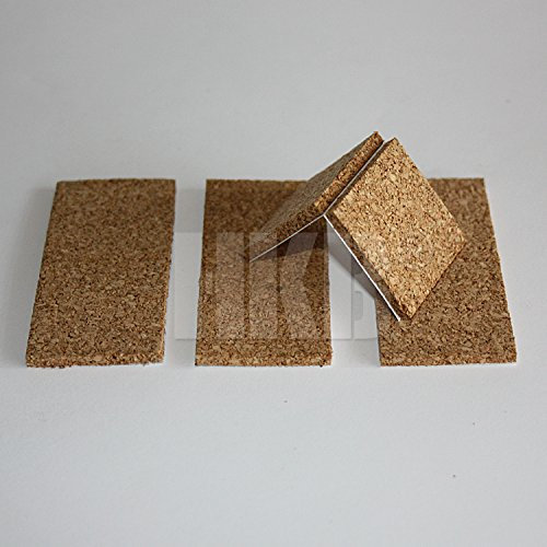 HKB ® 8 Stück Kork-Gleiter, 28 x 28mm aus Naturkork, 2mm stark, hellbraun selbstklebend, z.B. als Polster für Glasplatten, Steinplatten etc., Qualitätsprodukt vom Hersteller Hettich, Artikel-Nr. 62753