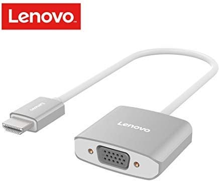 Lenovo Adaptador HDMI a VGA con Audio, Chapado en Oro 1080P Activo HDMI a VGA convertidor con Micro USB y Puerto de Audio de 3,5 mm (Plata)