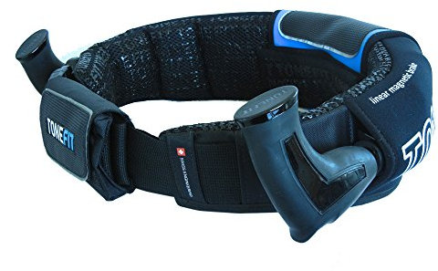 ToneFit Unisex – Erwachsene aus: Der Höhle der Löwen Fitnessgürtel für einfaches Ganzkörpertraining | Ideal beim Laufen | Funktionsweise wie EIN Crosstrainer, Schwarz Blau