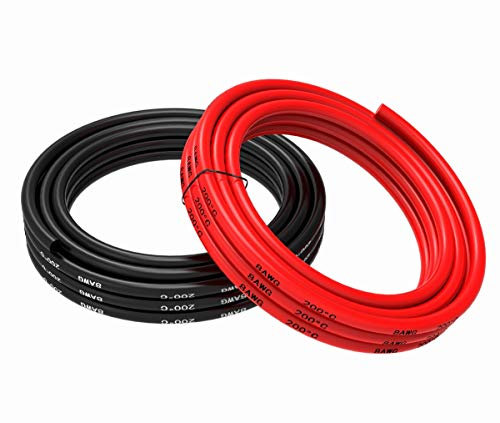 TUOFENG 8 Gauge Silikonkabel 8 AWG Elektrokabel 10 Meter [5 m Schwarz und 5 m Rot] Flexibles Kabeldraht aus verzinntem Kupferdraht Hohe Temperaturbeständigkeit