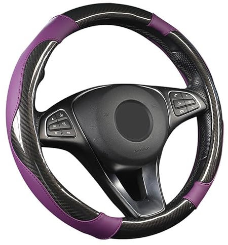 SFONIA Auto Lenkrad Abdeckung Lenkradschutz Lenkradhülle PU Leder Universal 37-38cm/15 rutschfest Atmungsaktiv Langlebig (Lila)