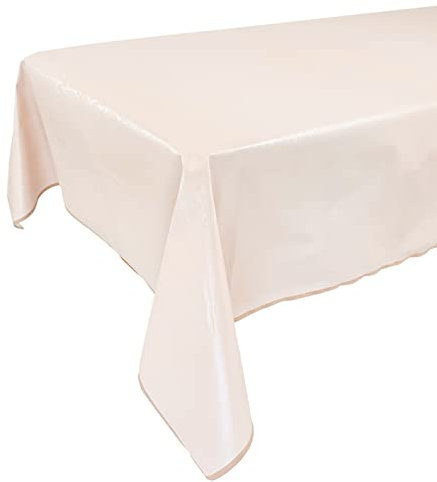 FALA BRAND Luxury Tovaglia Plastificata Rettangolare 6 Posti 140x180 Cerata In Pvc Con Bordino Impermeabile Copri Tavolo Soggiorno Moderno Antimacchia Facile Da Pulire, Bianca Elegante per la casa