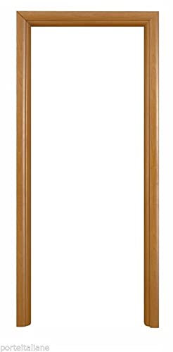 Kit telaio legno di passaggio bombato completo di mostrine per porte a soffietto Noce Tanganica Naturale Misura Esterno Telaio 87x213