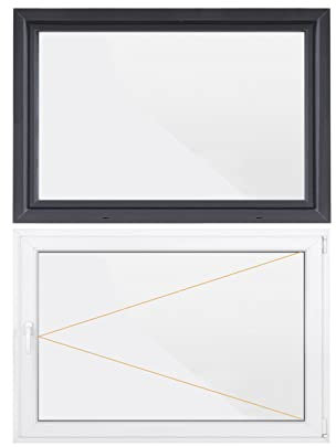 Bastion Fenster Kellerfenster 1 Flügel Drehfunktion 2-fach Verglasung RC2 BA außen anthrazit/innen weiß 70 mm Profil (800x400 mm Rechts)