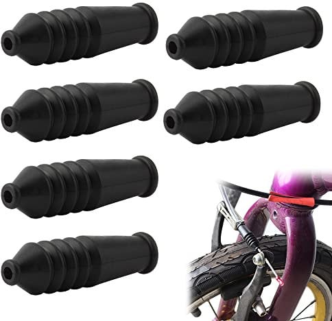 6 Pcs Brake Boot Rubber Black Bike V Brake Noodles Flexible Cable Guide Pipe for Road Mountain Bicycle Repair Tool Accessories Protective Dust Cover