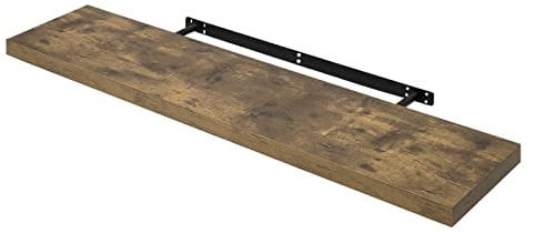 WOLTU Schweberegal Wandregal freischwebend Regal Wandboard Bücherregal Holz Board für Bücher, Bilder, Deko 110x23x3.8cm Vintagebraun RG9316hov