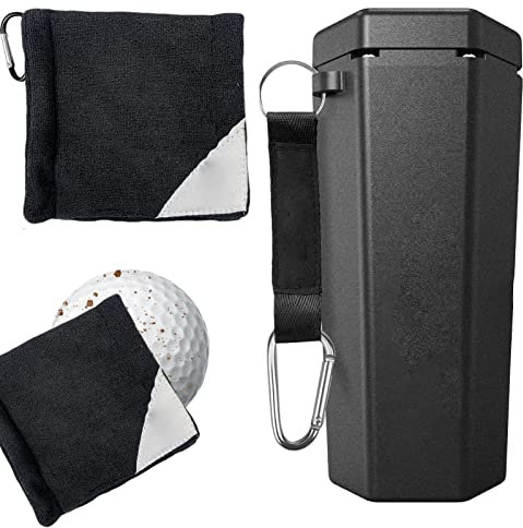 BIUDUI Portable Golf Ball Cleaner | Golf Ball Washer Cleaner with Golf Ball Towel,Portable Cleaner for Golf Bag Or Cart for Adults