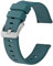 BISONSTRAP Bracelets de Montre en Silicone, Bracelets Minces à Dégagement Rapide, 22mm, Bleu avec Boucle Argentée